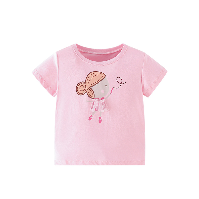 Forestkingdom Children's Clothing Wholesale Kids T-shirt 2025 Summer Cartoon Print Girls Short Sleeve_voghion.com