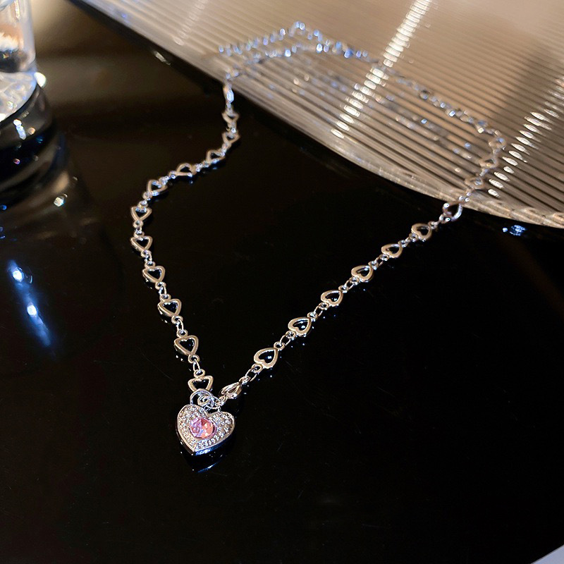 Heart Shape, Butterfly, Bow Knot Pattern Women'S Gender Elegant Sweet Heart Shape Butterfly Bow Knot Artificial Crystal Alloy Plating Inlay Zircon Women's Pendant Necklace