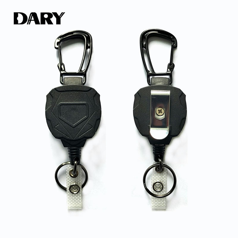 Foreign trade cross-border American mecha heavy-duty back clip multi-functional telescopic ID certificate buckle key chain hanging chain wholesale