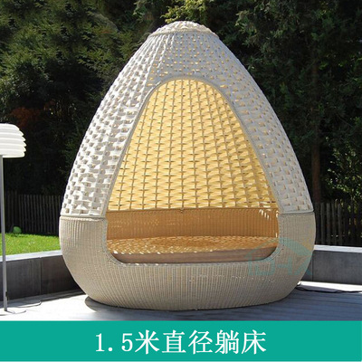 Cama de caña al aire libre doble jaula de pájaros sofá cama de vacaciones villa de ocio terraza tumblr balcón cama redonda tumblr