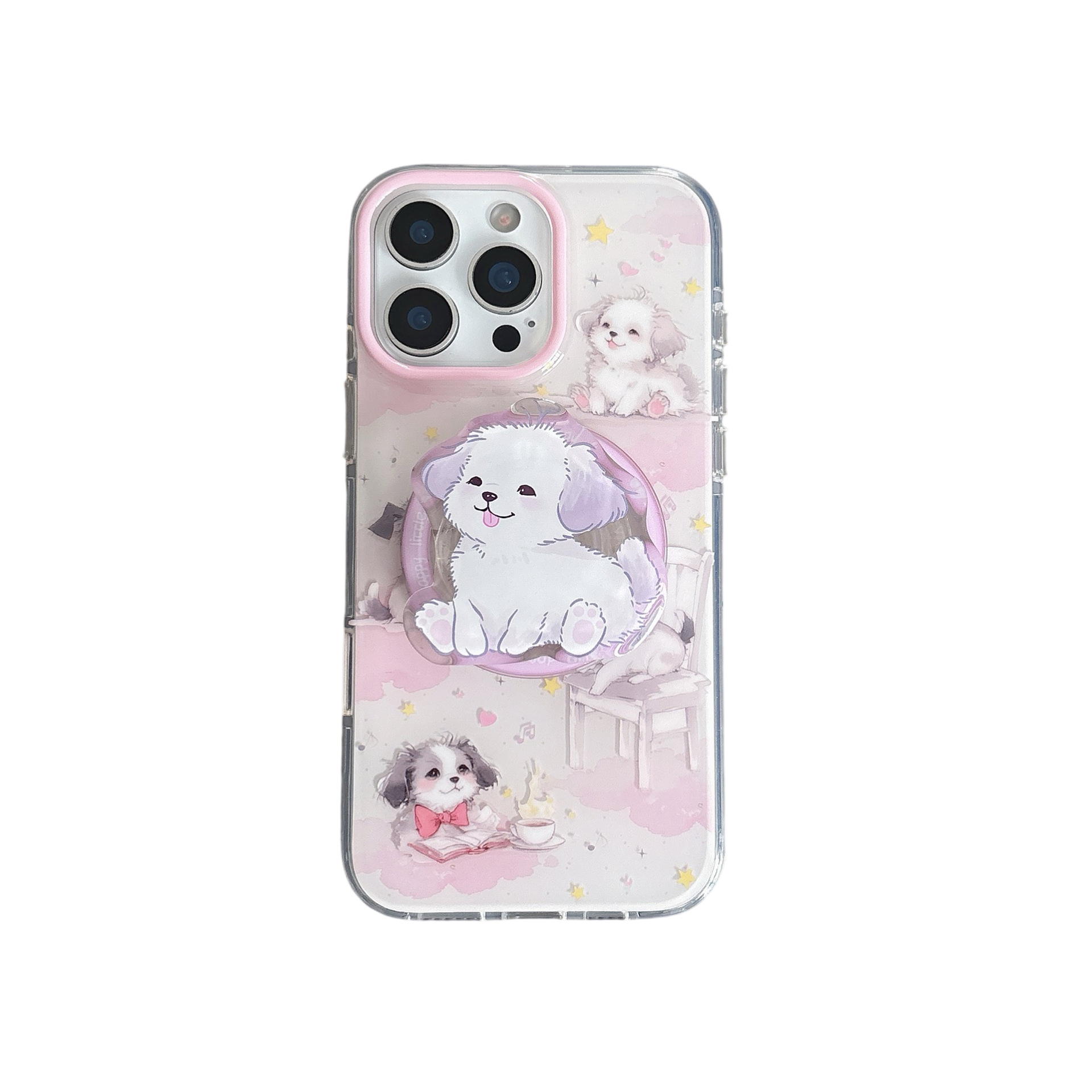 Cute dibujos animados base cachorro para Apple 15Pro/16Pro funda para teléfono móvil 14/13 atracción magnética 16ProMax hembra