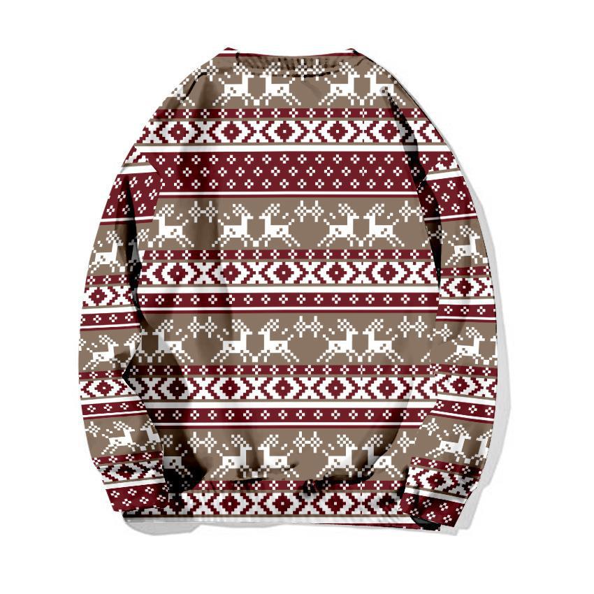 New 3d Printed Little Deer Sweater Loose Pullover Sweatshirt Christmas_voghion.com