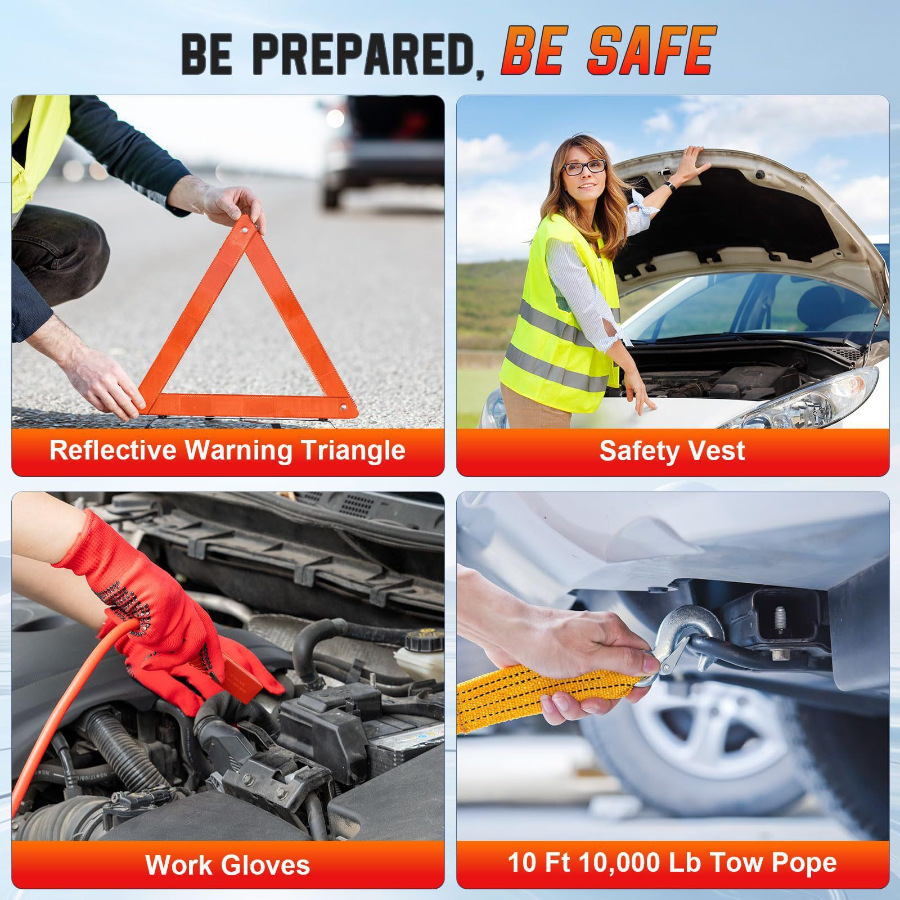 Car emergency kit toolbox for private vehicles, outdoor first aid equipment, rescue set for cars