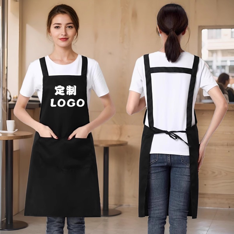 広告商業イベント印刷可能な防水エプロンキッチンレストラン鍋レストランウェイター作業服エプロン|undefined