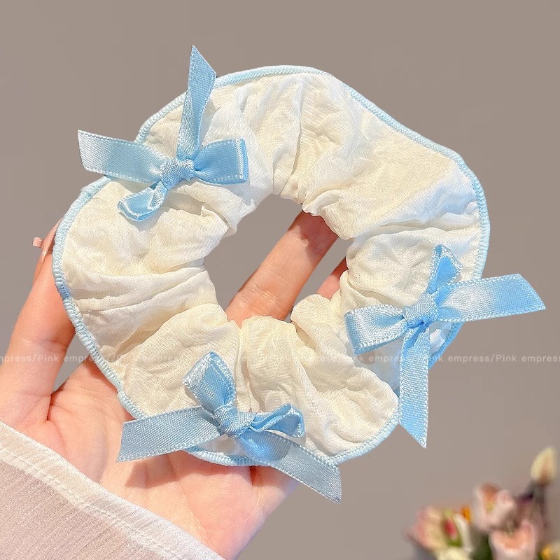 Nudo de encaje pequeño coreano, lazo para el cabello de intestino grueso, lazo de encaje de cola de caballo para mujer, cuerda para el cabello fresca, cuerda para el cabello de alto valor para niña