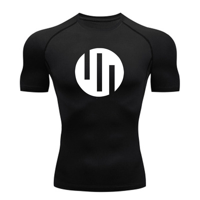 Pro Men's Outdoor Printed Round-Neck Quick-Drying T-Shirt Tight-Fitting Breathable Fitness Running Sports Short-Sleeved Top for Men