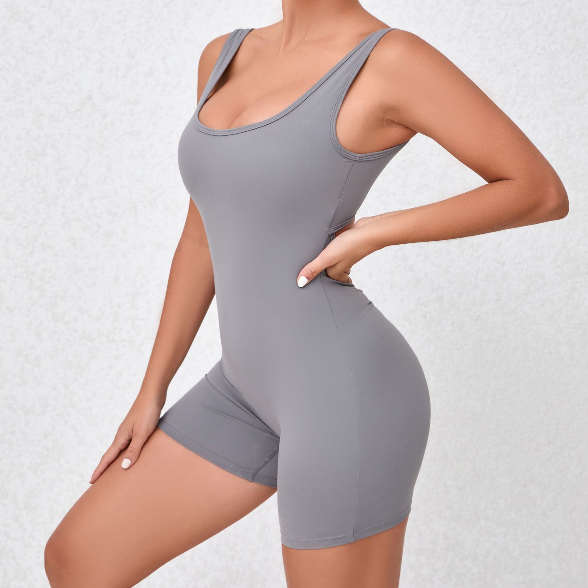 163g Weight Shorts Pants Length Nylon, Spandex Fabric Type Rompers Pants Type Fitness, Running Occasion Solid Color Pattern Spring&Summer Season Basic, Sport Style Style Basic Sport Style Solid Color Nylon Spandex Tracksuit Rompers 18