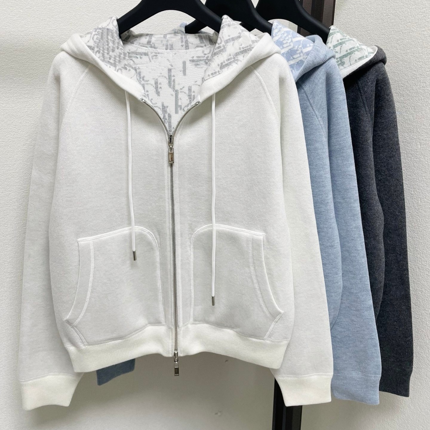 High-end 2026 Fall/Winter New Style High-weight Reversible All-over Letter Print Zipper Hooded Sweatshirt Jacket
