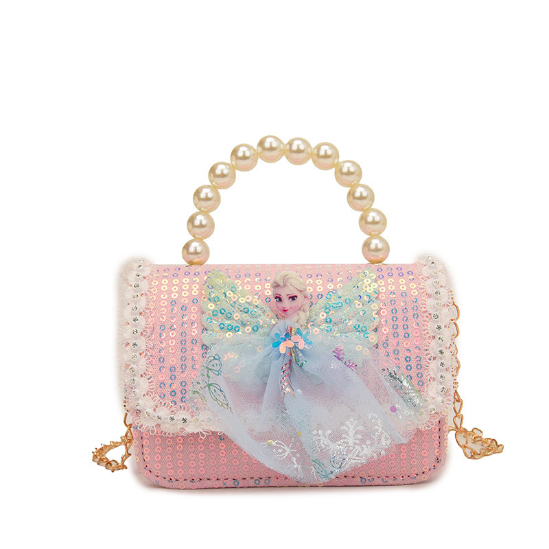 2025 nuevo lindo bolso de princesa de perlas portátil de moda versátil bolso de hombro bolso de cambio bolso de chicas coreanas