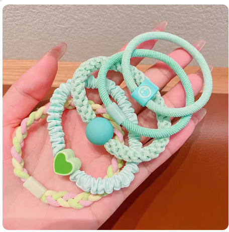 宝宝拇指发圈糖果色发饰高弹力头绳森系爱心发绳韩系百搭皮筋甜美|undefined
