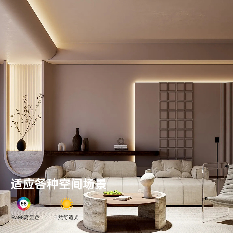 lámpara de atenuación inteligente 24V baja tensión sala de estar tricolor variable LED barra de luz alta visualización dedo de línea de espectro completo