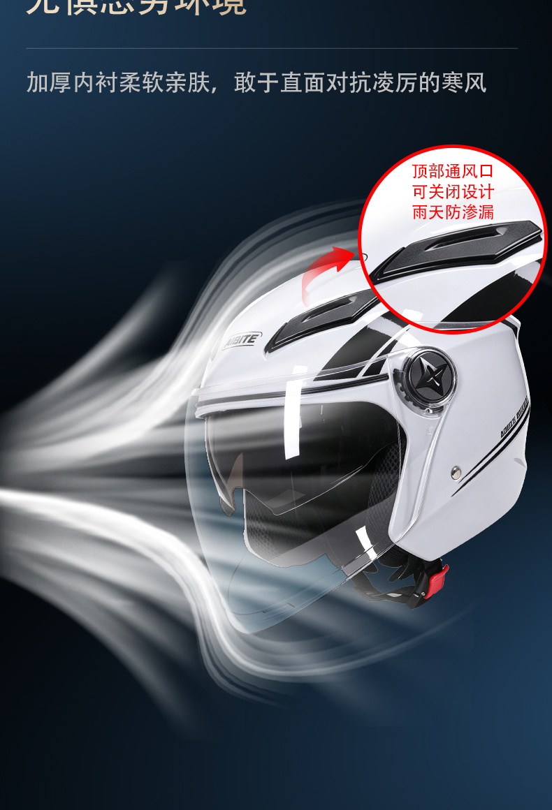 [Cross-border] Cycling Commute Electric Vehicle Helmet, Universal for Women, Warm, 3C Certified Motorcycle Helmet, High-Definition Anti-Fog for Men