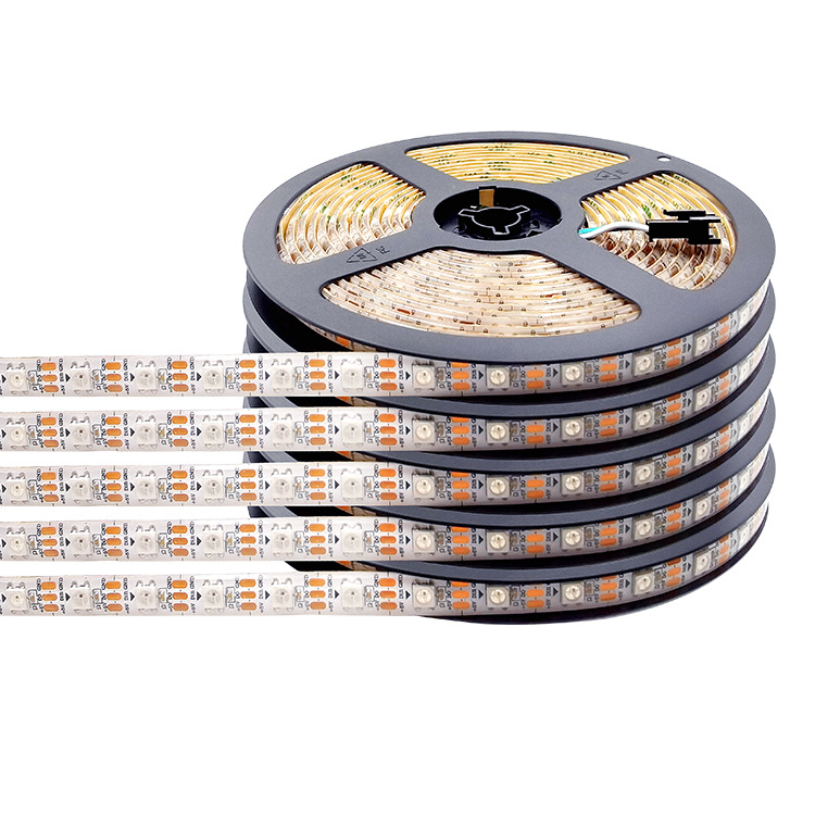 Fabricante 5V incorporado ic2812 a todo color caballo corriendo agua RGB bajo voltaje barra de luz 5050led magia color luz tira al por mayor