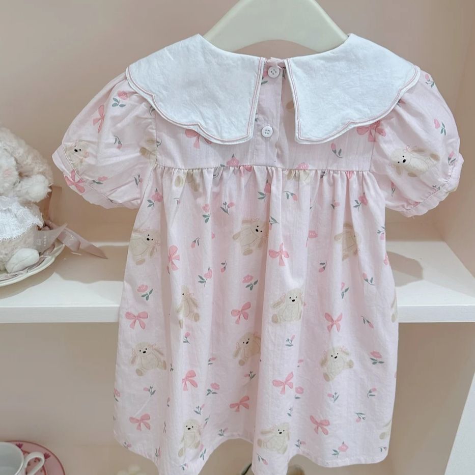 Vestido de siete niñas con limón salado 2025 verano nuevo producto vestido de muñeca para niñas vestido de bebé femenino de estilo occidental vestido de princesa