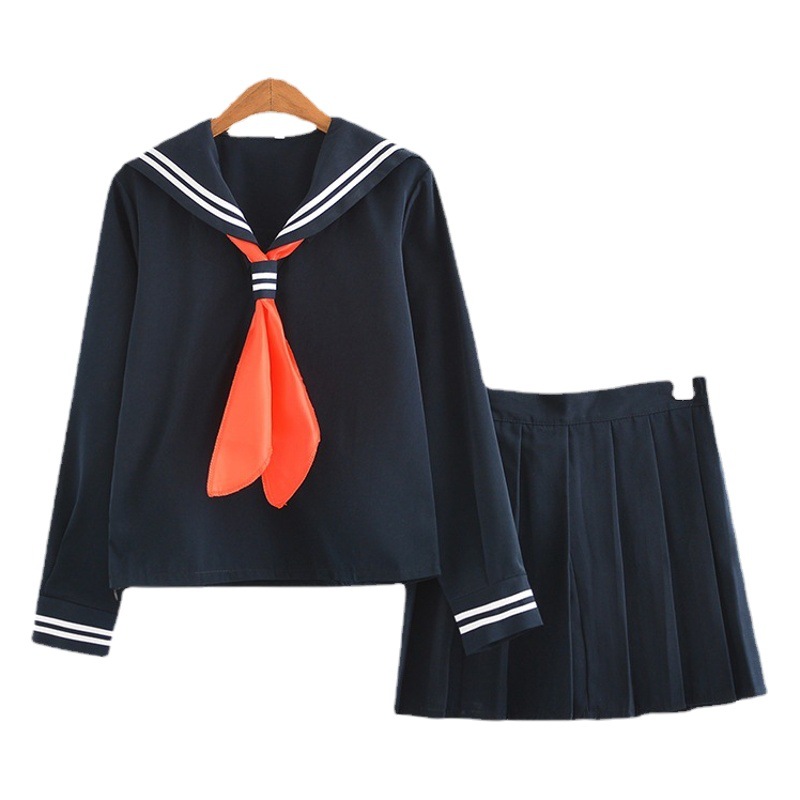Performance Suit Sailor Suit Women's Long Short-sleeved College Style School Uniform Pleated Skirt Soft Girl Suit Two-piece JK Uniform One-piece Generation