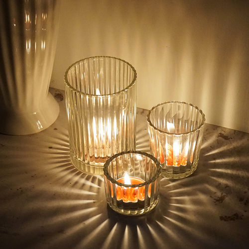 茶烛玻璃杯光影布置气氛围晚餐道具小烛杯节日蜡烛台香薰烛光浪漫