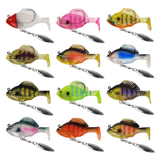 Luya bait 10g14g hollow lead fish long cast anti-hanging bottom rotating sequins t tail lead soft fish fake bait wholesale
