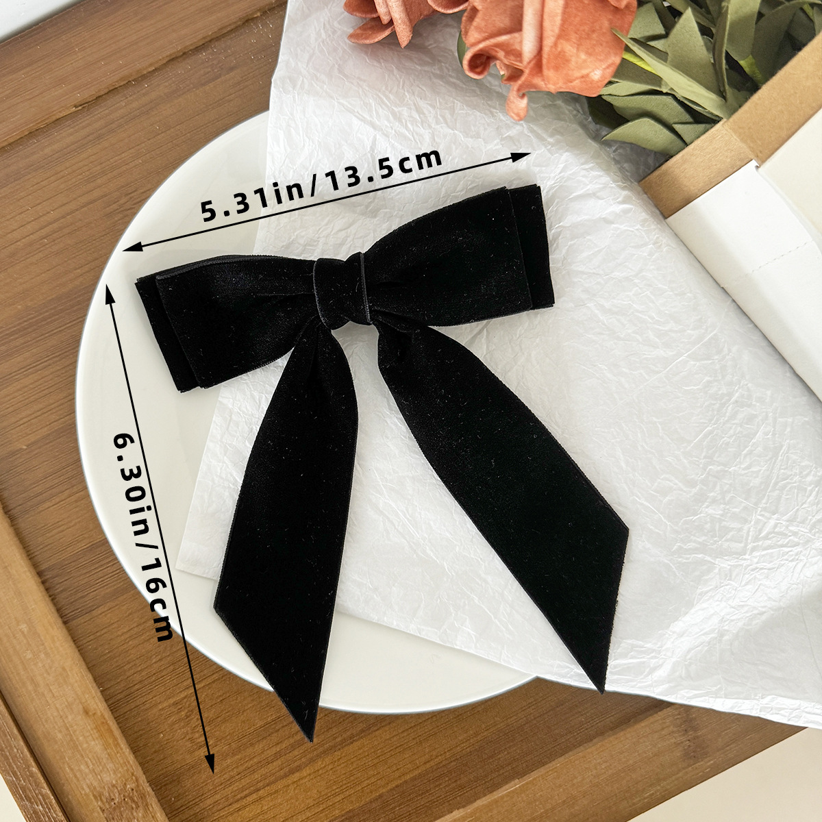 Flannel Material Women's Elegant Bow Knot Flannel Hair Clip