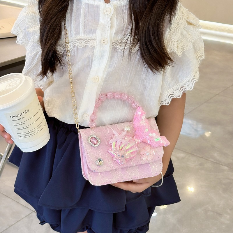 Bagos de perlas para niños 2024 nuevos bolsos de niños niñas bolsos de cinturón bolsos accesorios princesa bolsos de hombro de fragancia