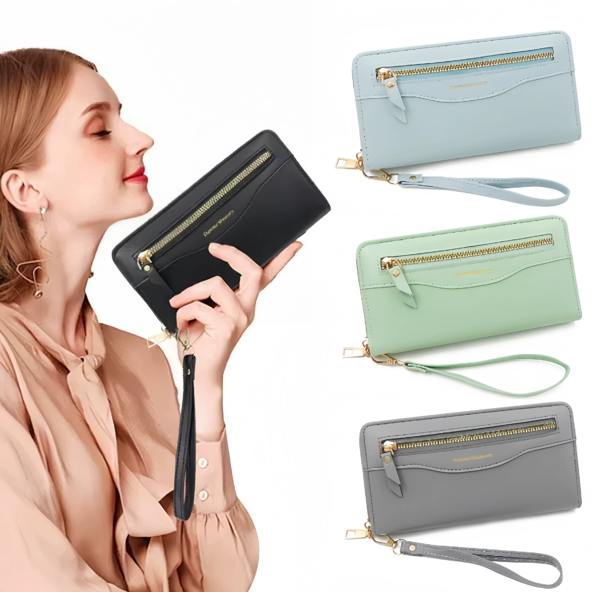 2025 новый женский простой кошелек для дропшиппинга, складная легкая сумка для хранения