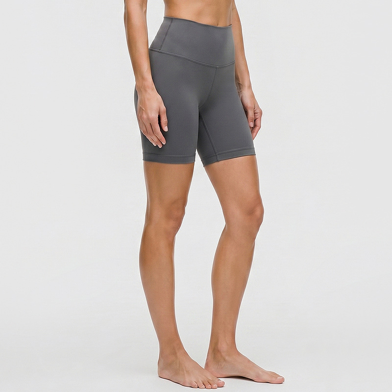 Pantalones de yoga desnudos lu lu damas deportivos de cintura alta pantalon cortos apretados de absorción 8 "pantalones de ciclismo de caderas molidas image 11