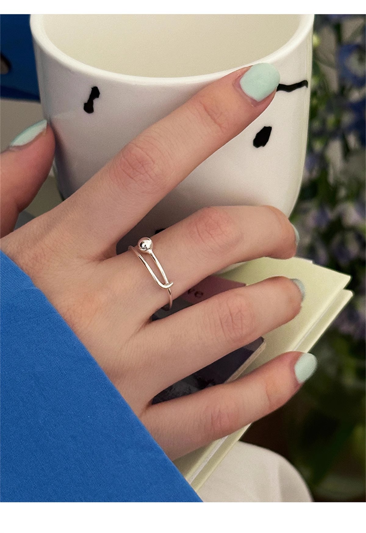 2g Weight Rings Classification Adjustable Ring Size 1 Piece Quantity Holiday, Tea Party Occasion 925 Sterling Silver Material Geometric Pattern All Seasons Season Women's Gender Elegant, Simple Style Style 1 Piece 925 Sterling Silver Geometric Rings 3
