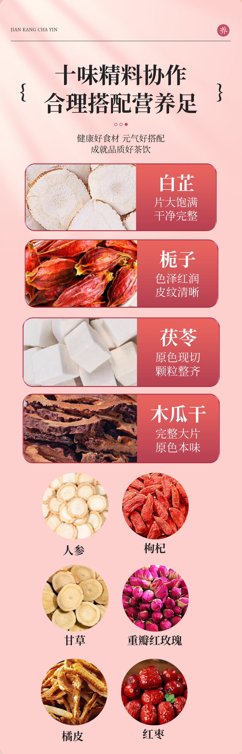 Jujube Rose Herbal Tea Hong Zao Mei Gui Hua Tea 180g Cold Brew Flower Tea Blend specifications