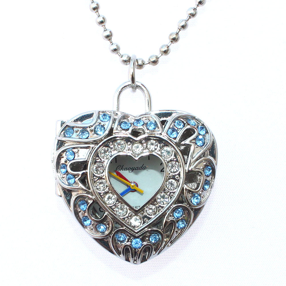 Alloy Strap Material Pocket Watch Classification Pointer+Number Display Type Casual Heart Shape Alloy Strap Quartz Pocket Watch