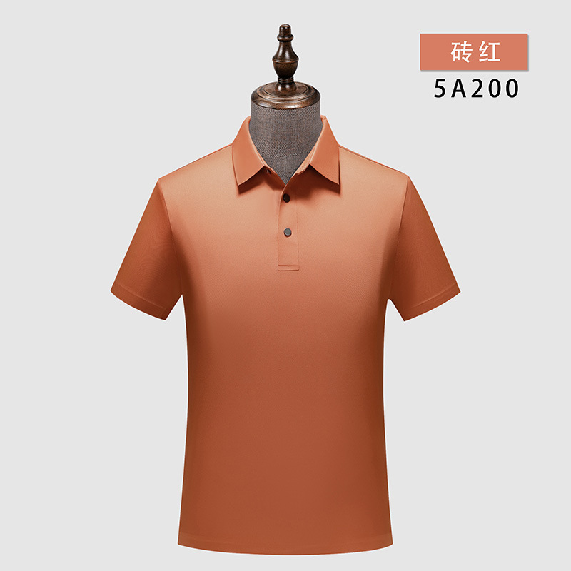 Comercio de alta gama brocado de amoníaco sin rastro de goma antibacteriana sensación fríaca de verano de manga corta polo logo personalizado para hombres