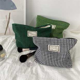 19121 Houndstooth Cosmetic Bag, Skin Care Product Coin Purse, Portable Clutch Bag, Portable Toiletry Storage Bag, Portable Bag
