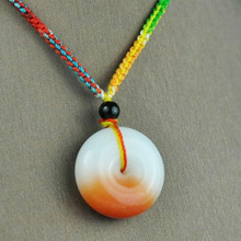 白玉平安扣河南镇平石佛寺玉器吊坠玉坠厂家批发男生女生项链