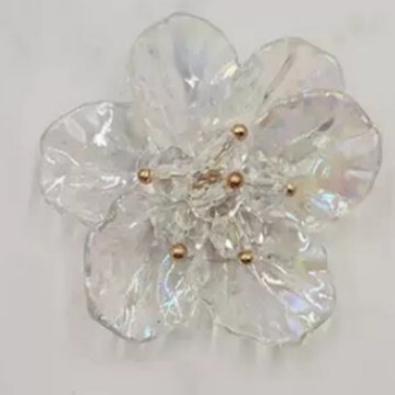 Colored six-petal flower cabbage leaf antique hairpin S034 hand-stitched flower acrylic dyed matte polishing 4cm Colored six-petal flower cabbage leaf antique hairpin S034 hand-stitched flower acrylic dyed matte polishing 4cm