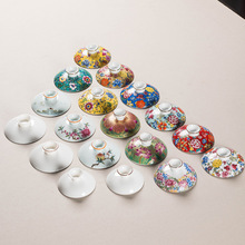 盖碗茶杯盖子单卖陶瓷三才泡茶碗单盖家用配件功夫茶具零配件白瓷
