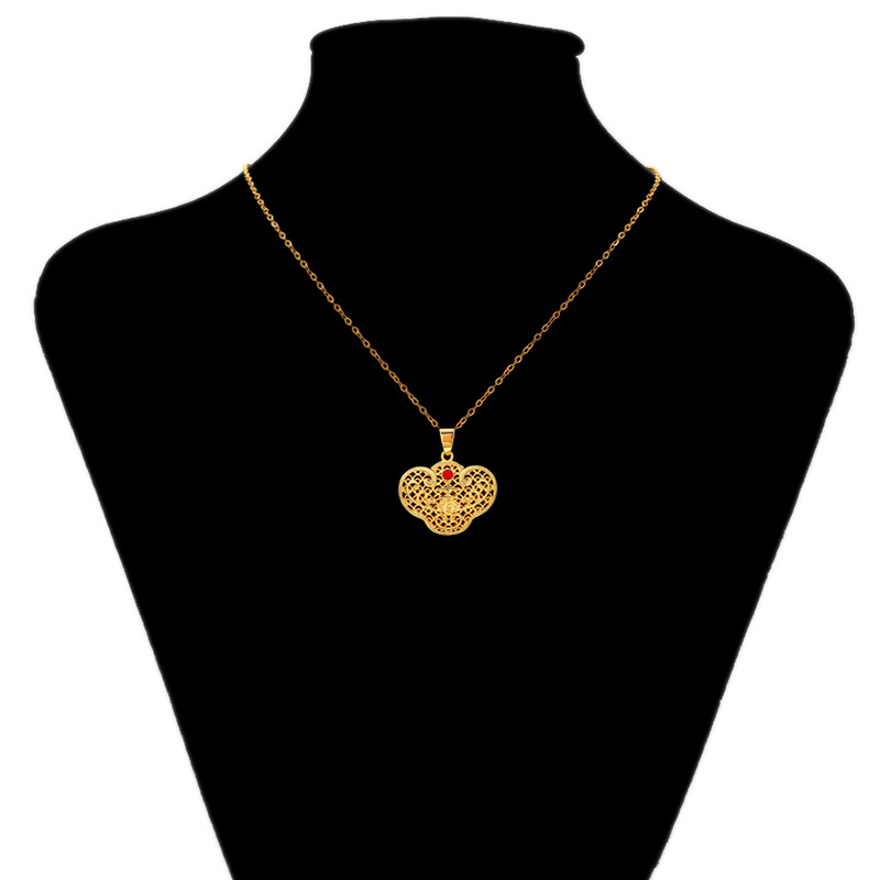 Xuping hermoso hilo hueco de flores palabras feliz colgante collar de esmalte de goteo de aleación de oro colgante joyería mujer