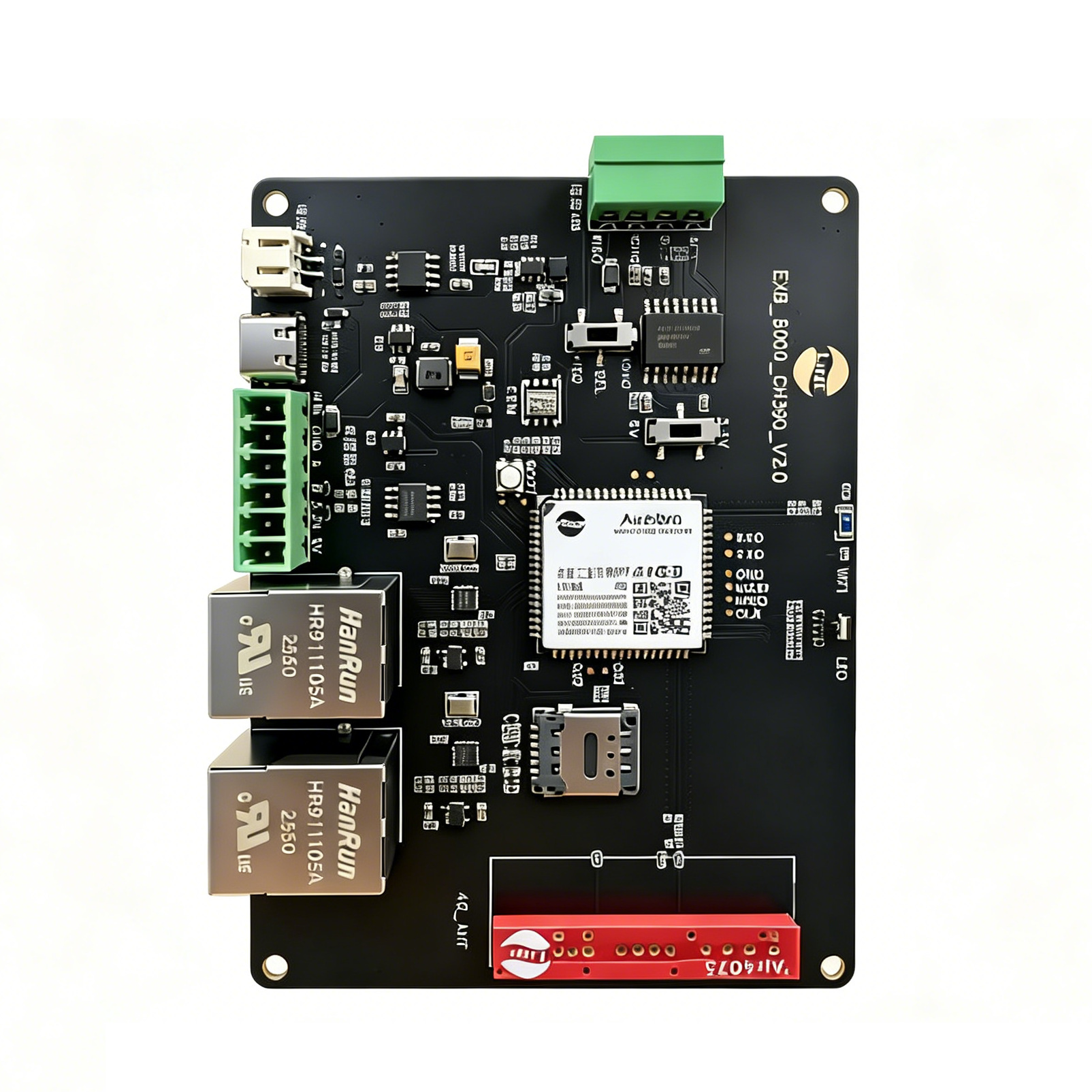 Air8300 dual network port industrial control board 4G/WiFi/2-channel Ethernet, one isolation 485, and one non-isolation 485