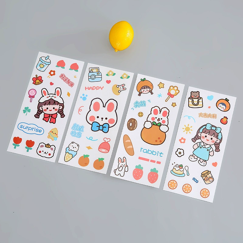 Наклейки кролика мультфильм ПВХ водонепроницаемые стеклянные наклейки оптом наклейки на ручной счет милая девушка сердце чашки наклейки