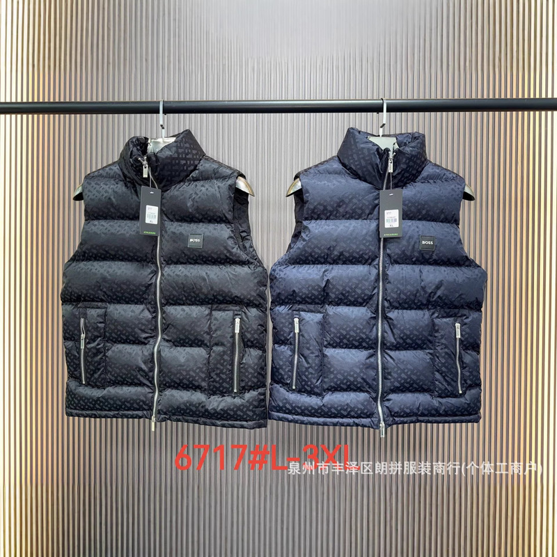 Cross-Border Dropshipping Boss Men's Stand-Collar Cotton Vest, Thickened and Warm, New Winter Fashion Sports Style Jacket for Men