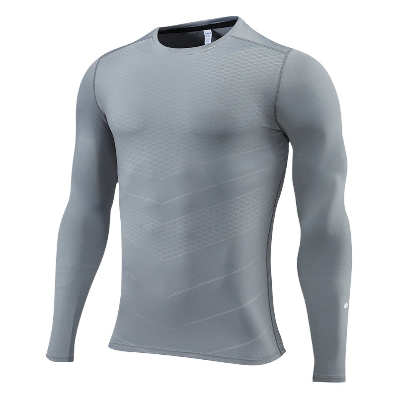 Cross-Border Men's tight Training PRO Sports Fitness running de manga larga que absorbe el sudor ropa de secado rápido camisa de manga larga ropa de camiseta