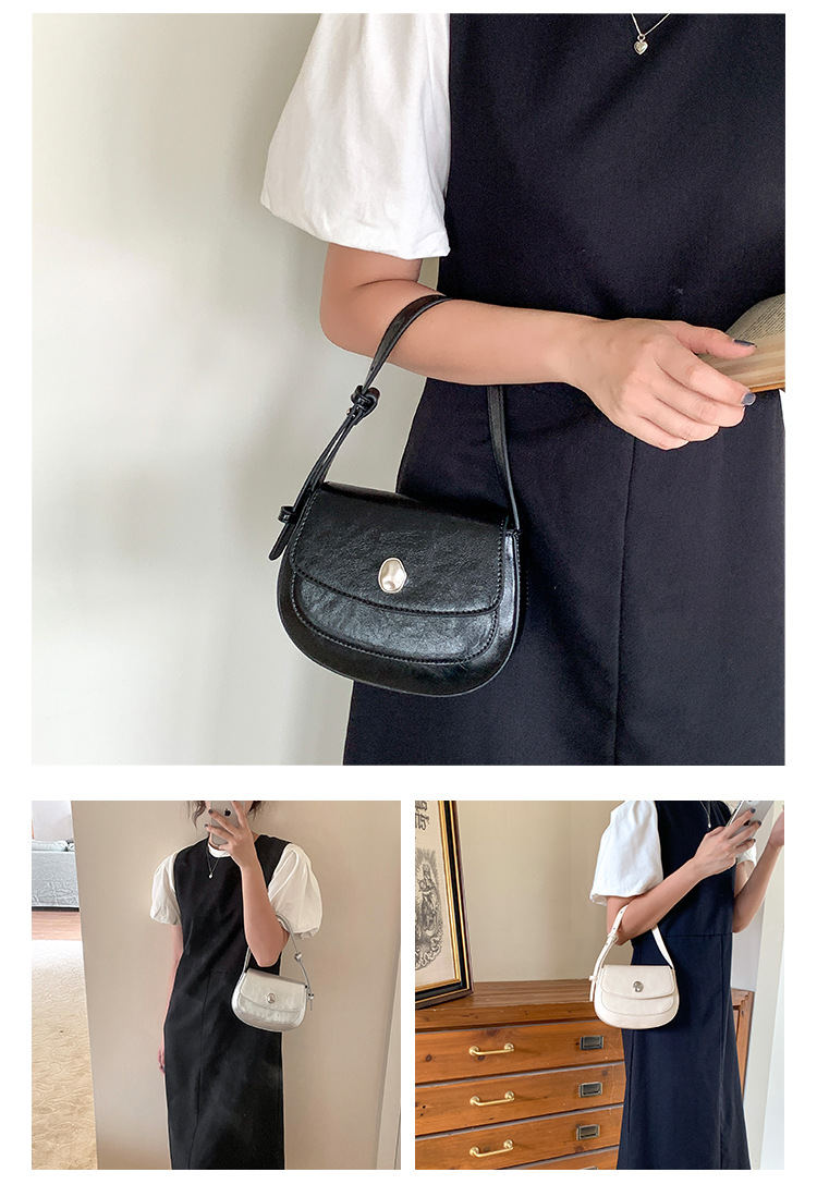 Nuova borsa a tracolla piccola a conchiglia sottobraccio, da donna, solida e semplice, con patta, di alta qualità_voghion.com