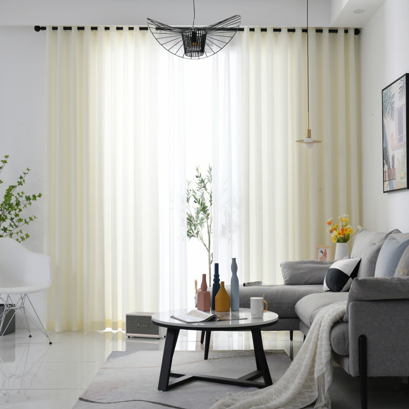 Juzhen tejiendo una nueva cortina opaca de ventana de dormitorio balcón sala de estar cortina de color sólido Amazon cortina de comercio exterior