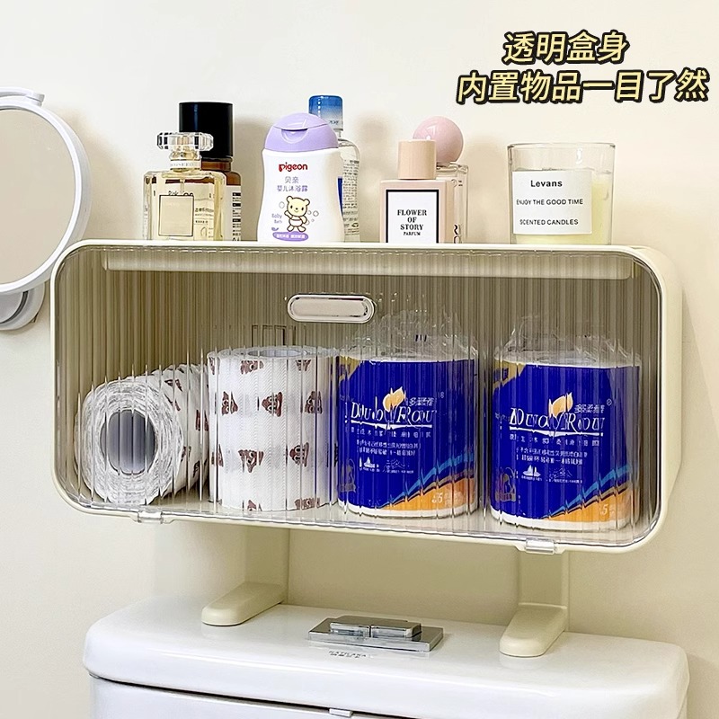 Caja de papel de baño, caja de toallas de baño, estante de almacenamiento superior del inodoro, estante de papel de rollo, caja de almacenamiento de toallas sanitarias, tía