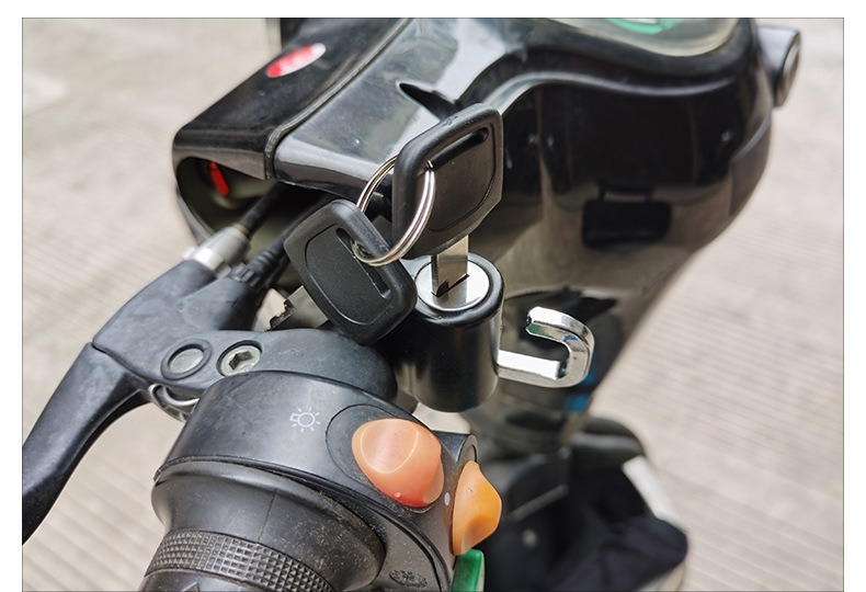 Electric car motorcycle safety helmet lock aluminum alloy hook anti-theft fixed multi-function key head cap lock Universal