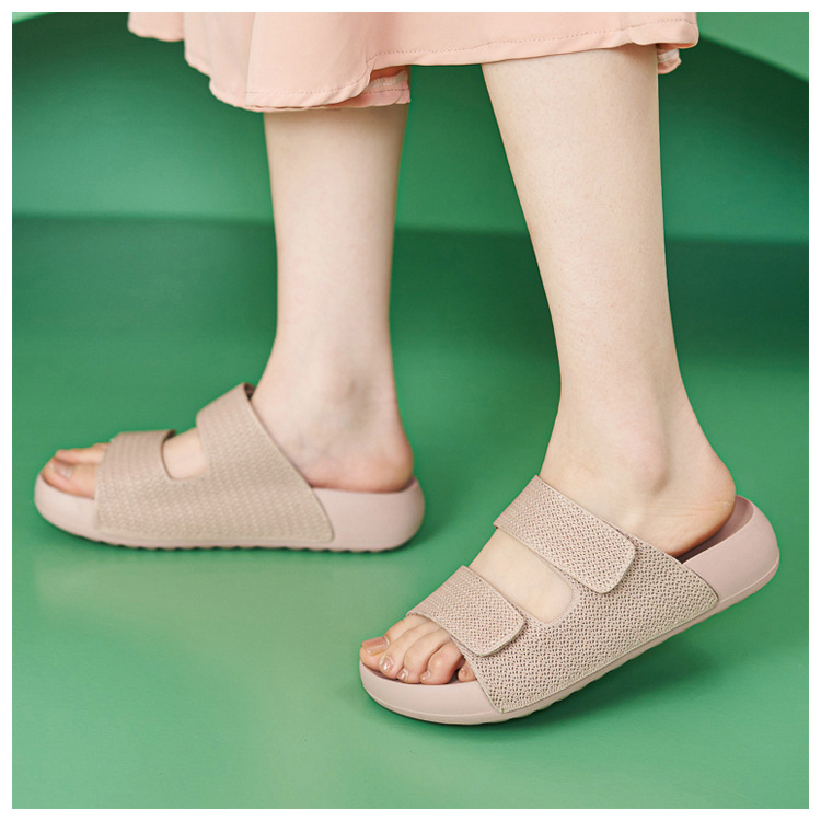 Dép sandal nữ quai chữ V đế dày EVA chống trượt — màu đen, màu hồng, màu kaki, màu mơ chi tiết 7