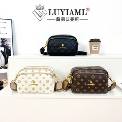 Ladies Handbag 2024 New Trend Fashion Retro Versatile Mother's Bag Printed Small Square Bag Shoulder Bag Crossbody Bag