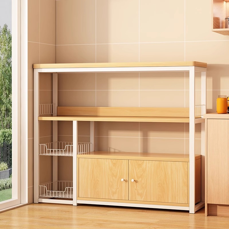 Estante de cocina armario de piso multicapa armario de pared doméstico armario multifuncional horno de microondas estante de almacenamiento