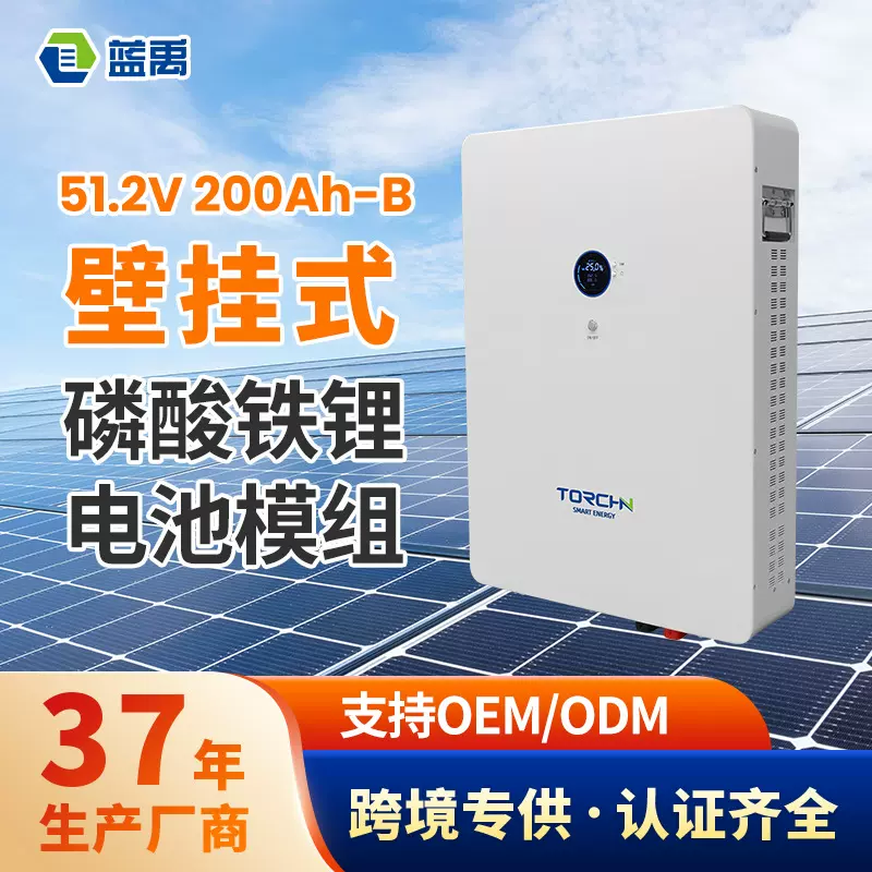 51.2v200AH壁挂式储能电池10度电家用太阳能储能系统磷酸铁锂电池