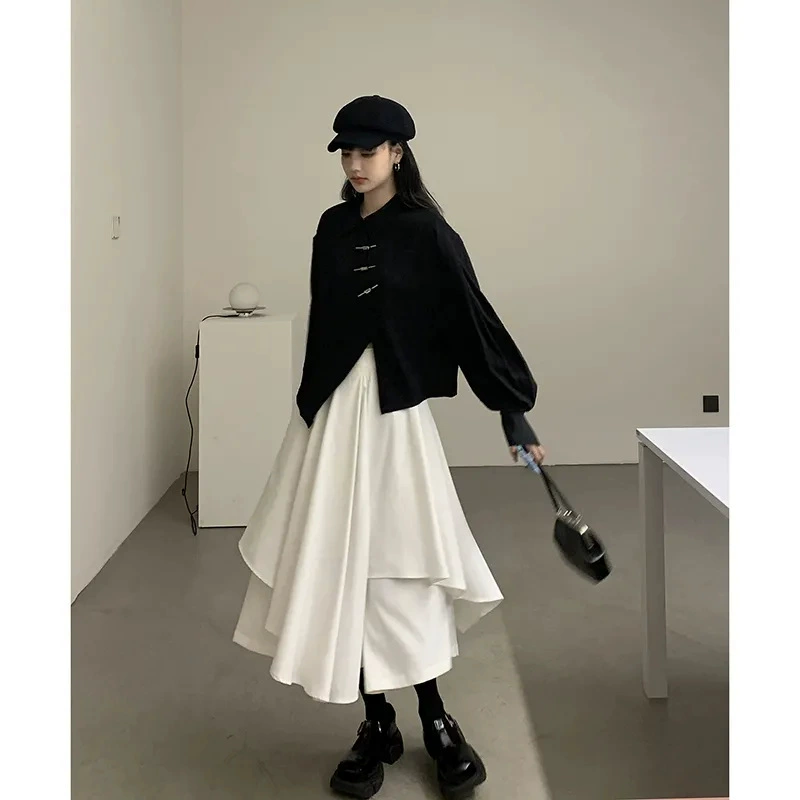 Lolita брюки Lolita темные нерегулярные поддельные две юбки-брюки