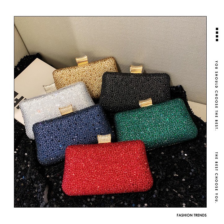 Cross-border Women's Flash Banquet Bag Rhinestone Celebrity Banquet Bag Luxury Rhinestone Clutch Party Evening Bag Cross-border Women's Flash Banquet Bag Rhinestone Celebrity Banquet Bag Luxury Rhinestone Clutch Party Evening Bag