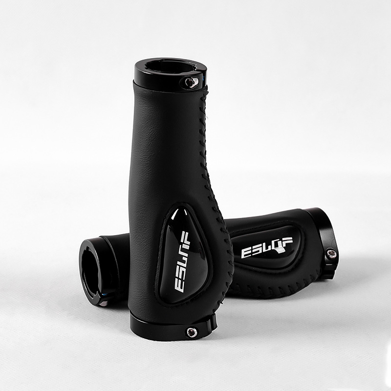 SoundZero 1 Paio Manopole Mtb, Bici Gomma Manopole Manubrio 22mm, Manopole Ergonomiche per Bicicletta in Gomma, Manubrio Antiscivolo Ammortizzata Bici MTB, Manopole per scooter(Nero arancione