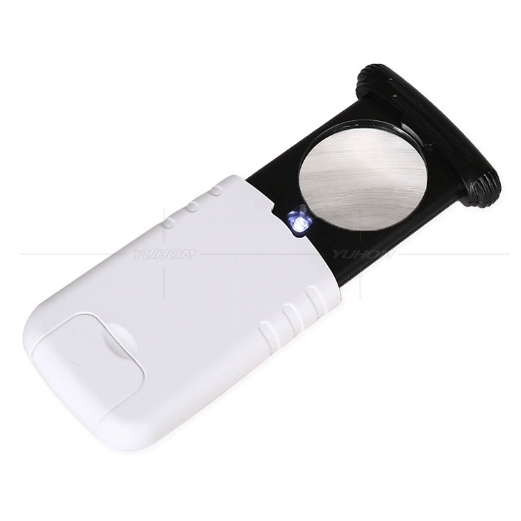 Ручной оптическое чтение ювелирных изделий антикварная коллекция идентификация увеличительное стекло складной 8 раз светодиодный свет УФ детектор денег